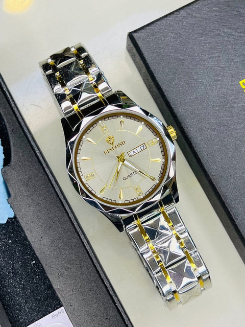 Premium Branded Binbond Watch - White Dial