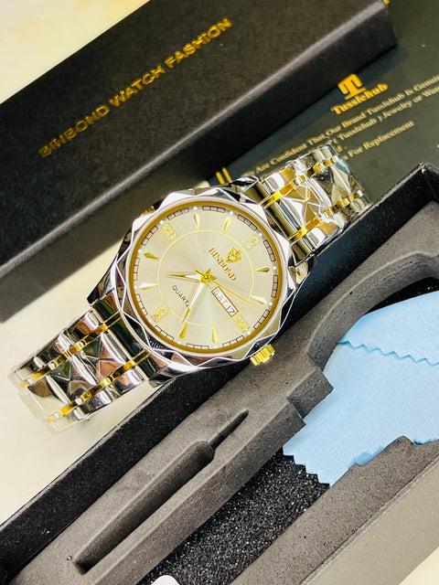 Premium Branded Binbond Watch - White Dial