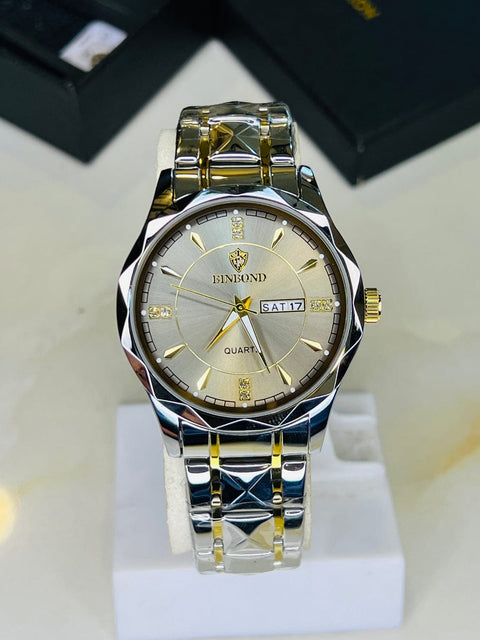 Premium Branded Binbond Watch - White Dial