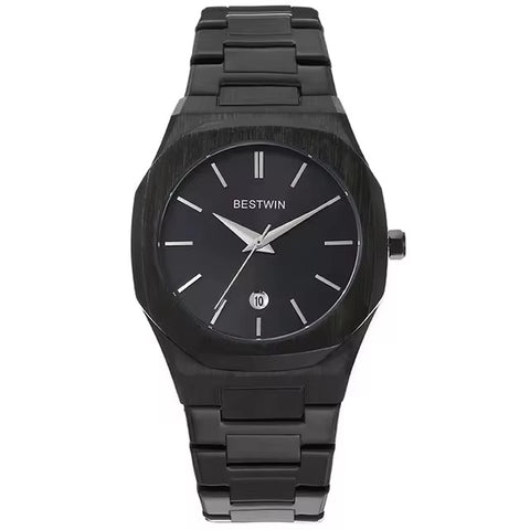 BESTWIN 813 Luxury Brand Trend Men's Wrist Watch Stainless Steel - Full Black